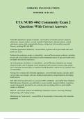 UTA NURS 4462 Community Exam 2 Questions With Correct Answers