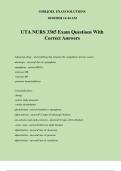 UTA NURS 3365 Exam Questions With Correct Answers