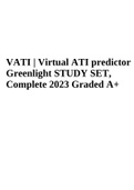 Virtual ATI predictor Greenlight VATI  STUDY SET, Complete 2023 Rated A+