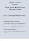 Midterm I Nursing 299 Exam Questions With Correct Answers.