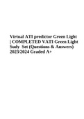  ATI predictor Green Light | COMPLETED VATI Green Light Sudy Set Questions & Answers 2024/2025.