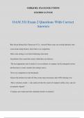 OAM 331 Exam 2 Questions With Correct Answers