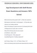 App Development with Swift Review Exam Questions and Answers 100% Solved