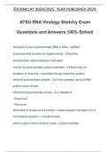 ATSU RNA Virology Sketchy Exam Questions and Answers 100% Solved