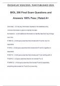 BIOL 266 Final Exam Questions and Answers 100% Pass | Rated A+