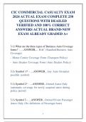 CIC COMMERCIAL CASUALTY EXAM 2024 ACTUAL EXAM COMPLETE 250 QUESTIONS WITH DEAILED VERIFIED AND 100% CORRECT ANSWERS ACTUAL BRAND-NEW EXAM ALREADY GRADED A+