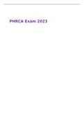 PHRCA Exam 2023