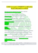 PMHNP certification Exam 2022(Actual test verified A )  2 Exam (elaborations) PMHNP ANCC 2023  3 Exam (elaborations) PMHNP Exam Reported Questions and Answers(2022/2023)  4 Exam (elaborations) LMR Georgette’s PMHNP Certification Exam 2022/2022 LATEST BUND