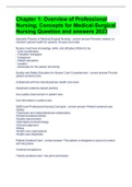 Chapter 1: Overview of Professional Nursing; Concepts for Medical-Surgical Nursing Question and answers 2023