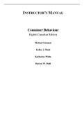 Consumer Behaviour Buying, Having, and Being, 8th Canadian Edition, 8e Michael Solomon, Katherine White, Darren Dahl (Instructor Manual)