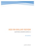 HESI RN BIOLOGY QUESTIONS AND ANSWERS GUARANTEED PASS