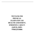 TEST BANK FOR PHYSICAL EXAMINATION AND HEALTH ASSESSMENT, 8THEDITION, CAROLYN JARVIS, ISBN: 9780323510806