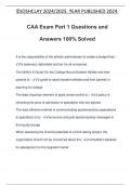 CAA Exam Part 1 Questions and Answers 100% Solved