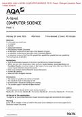 ACTUAL 2024 AQA A- COMPUTER SCIENCE  7517 / 1 PAPER 1 MERGED QUESTION PAPER + MARKING SCHEME 