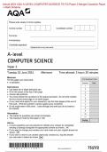 ACTUAL 2024 AQA A- COMPUTER SCIENCE  7517 / 2 PAPER 2 MERGED QUESTION PAPER + MARKING SCHEME 