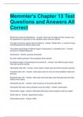 Memmler's Chapter 13 Test Questions and Answers All Correct 