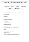 Chinese and Korean Art Exam Questions and Answers 100% Solved