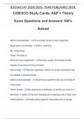 CIDESCO Study Cards- A&P + Theory Exam Questions and Answers 100% Solved