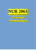 NUR 2063 Essentials of Pathophysiology (NUR2063) / Pathophysiology Final Rasmussen University Winter 2021