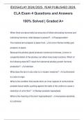 CLA Exam 4 Questions and Answers 100% Solved | Graded A+