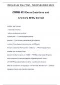 CMMB 413 Exam Questions and Answers 100% Solved