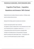 Cognitive Final Exam – Inquizitive Questions and Answers 100% Solved