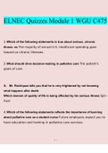 ElNEC Quizzes Module 4 WGU C475//ELNEC Graduate Student Module 4: Symptom Management in Palliative Care// ELNEC End-of-Life Nursing Education Consortium. Module 5: Loss, Grief and Bereavement. Section 2: Overview of Loss, Grief, and Bereavement.//351 exam