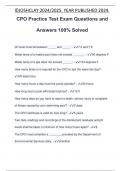 CPO Practice Test Exam Questions and Answers 100% Solved