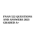 FNAN 522 QUESTIONS AND ANSWERS 2023 GRADED A+