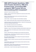 NBE ARTS Sample Questions, NBE: Arts Practice Questions, NBE Arts Practice Exam, accounting NBE- compend, NBE Funeral Service Merchandising 2023 Completed!!