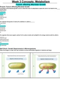 BIOS 242 Week 3 Concepts; Metabolism