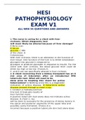 Hesi Pathophysiology Exam V1 - 55 NEW QUESTIONS AND ANSWERS