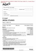 2024 AQA A-level MEDIA STUDIES 7572/2 Paper 2 Media Two - Question Paper &Mark Scheme (Merged) June 2024 [VERIFIED]