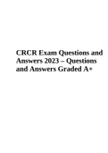 CRCR Exam Questions and Answers 2023 –  Verified Questions and Answers Graded 100%