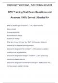 CPS Training Test Exam Questions and Answers 100% Solved | Graded A+