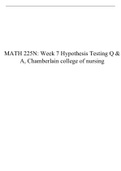 MATH 225N Week 7 Hypothesis Testing Questions and Answers, MATH 225N Statistical Reasoning For Health Sciences, Chamberlain College of Nursing.