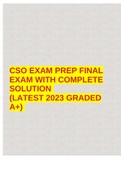 CSO EXAM PREP FINAL EXAM WITH COMPLETE SOLUTION (LATEST 2023 GRADED A+)