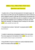 OMSA FALL PRACTICE TEST 2023 Questions and Answers (Verified Answers)