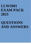 LLW2601 EXAM PACK 2023