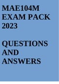 MAE104M EXAM PACK 2023