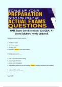 NATE Exam: Core Essentials/ 121 Q&A/ A+ Score Solution/ Newly Updated. 