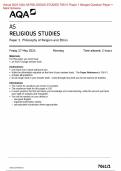 2024 AQA AS RELIGIOUS STUDIES 7061/1 Paper 1 Question Paper &Mark Scheme (Merged) June 2024 [VERIFIED]