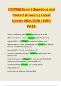 CSOWM Exam | Questions and Correct Answers | Latest Update 2024/2025 | 100% PASS