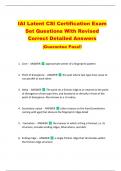 IAI Latent CSI Certification Exam  Set Questions With Revised  Correct Detailed Answers  |Guarantee Pass!! 