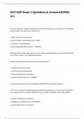 NYU HAP Exam 1 Questions & Answers(RATED A+)