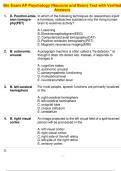 Bio Exam AP Psychology (Neurons and Brain) Test with Verified Answers