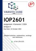 IOP2601 Assignment 4 (DETAILED ANSWERS) Semester 2 2024 - DISTINCTION GUARANTEED 