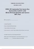 OSHA 30 Construction Test Answer Key MANAGING SAFETY AND HEALTH Exam Questions and Answers 100% Pass