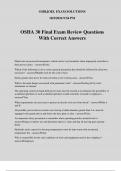 OSHA 30 Final Exam Review Questions With Correct Answers