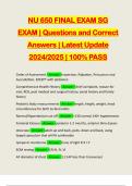 NU 650 FINAL EXAM SG EXAM | Questions and Correct Answers | Latest Update 2024/2025 | 100% PASS